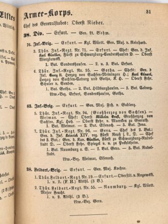 "Eintheilung und Standorte des Deutschen Heeres" datiert 1902, 64 Seiten, DIN A5