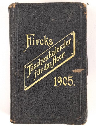 "Taschenkalender für das Heer" datiert 1905, 533 Seiten, DIN A6