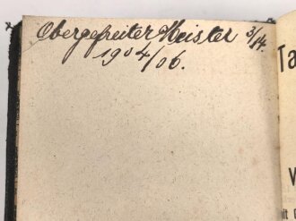 "Taschenkalender für das Heer" datiert 1905, 533 Seiten, DIN A6