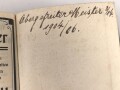 "Taschenkalender für das Heer" datiert 1905, 533 Seiten, DIN A6