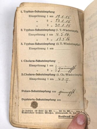 Bayern, Soldbuch Diensteintritt am 7.11.1914  bei Landwehr Regiment 3