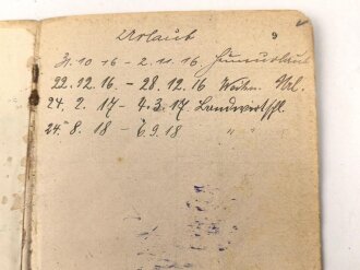 Bayern, Soldbuch Diensteintritt am 7.11.1914  bei Landwehr Regiment 3