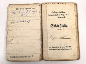 Bayern, Soldbuch Diensteintritt am 7.11.1914  bei Landwehr Regiment 3