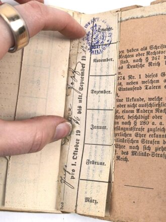 Bayern, Soldbuch Diensteintritt am 7.11.1914  bei Landwehr Regiment 3