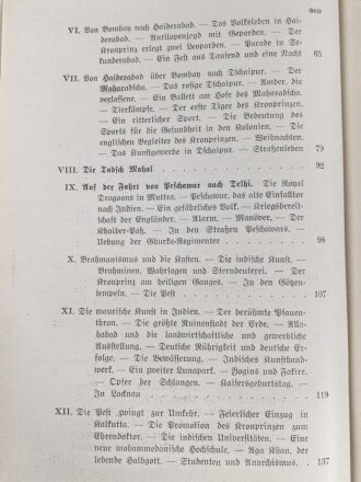 "Die Reise des Deutschen Kronprinzen Durch Ceylon und Indien" datiert 1911, 200 Seiten, gebraucht, DIN A5