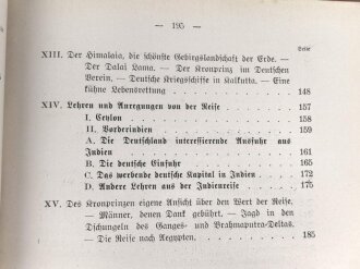 "Die Reise des Deutschen Kronprinzen Durch Ceylon und Indien" datiert 1911, 200 Seiten, gebraucht, DIN A5