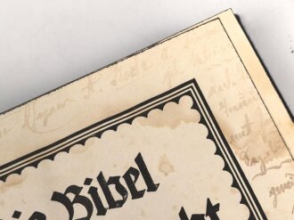 "Die Bibel für die Hausandacht in drei Jahrgängen" datiert 1916, 200 Seiten, gebraucht, über DIN A5, stark gebraucht