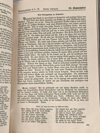 "Die Bibel für die Hausandacht in drei Jahrgängen" datiert 1916, 200 Seiten, gebraucht, über DIN A5, stark gebraucht