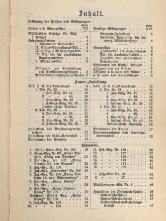 "Rangliste der königlichen SächsichenArmee für das Jahr 1914" Seiten 497-512 fehlen, gebraucht, DIN A5, stark gebraucht