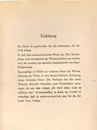 "Deutsche Rassenpflege" Tornisterschrift des...