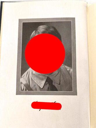 Adolf Hitler " Mein Kampf" blaue Ganzleinenausgabe von 1936 zum Dienstjubiläum eines Reichsbahnbetriebsassistenten, Einband leicht defekt 