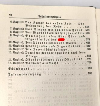 Adolf Hitler " Mein Kampf" blaue Ganzleinenausgabe von 1936 zum Dienstjubiläum eines Reichsbahnbetriebsassistenten, Einband leicht defekt 