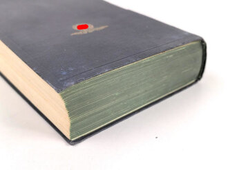 Adolf Hitler " Mein Kampf" blaue Ganzleinenausgabe von 1936 zum Dienstjubiläum eines Reichsbahnbetriebsassistenten, Einband leicht defekt 