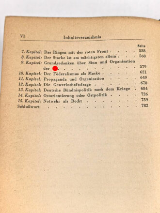Adolf Hitler " Mein Kampf" blaue Ganzleinenausgabe von 1944, Einband leicht defekt, abgegriffen