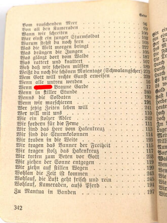 "SA Liederbuch" 349 Seiten, DIN A6, die ersten 43 Seiten fehlen