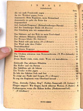 "Das neue Soldatenliederbuch" Heft 1 Textbuch mit Melodien, 80 Seiten, DIN A6, stark gebraucht
