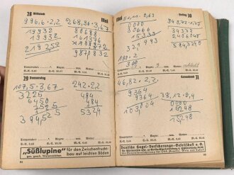 "1941 Reichsnährstand Taschenkalender", 368 Seiten, DIN A6, stark gebraucht, viele Eintragungen