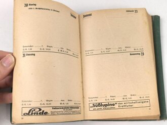 "1941 Reichsnährstand Taschenkalender", 368 Seiten, DIN A6, stark gebraucht, viele Eintragungen