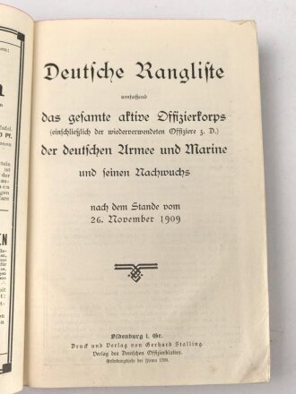 "Deutsche Rangliste umfassend das ganze aktive...