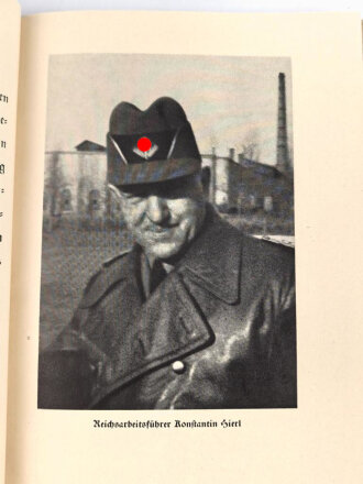 "18 Monate Westwall Erinnungsbuch der Reichsarbeitsdienst-Abteilung 7/76 (SXV) Sigtrygg" 97 Seiten, DIN A5, stark gebraucht