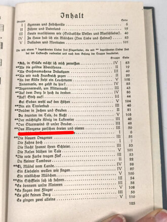 "Liederbuch der Luftwaffe" datiert 1939, 127 Seiten, gebraucht, DIN A5