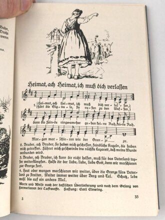 "Liederbuch der Luftwaffe" datiert 1939, 127 Seiten, gebraucht, DIN A5
