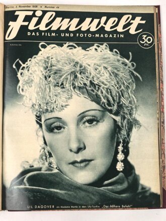 "Filmwelt - Das Film- und Foto-Magazin" ab März 1935 bis Dezember 1935, gebunden als Buch, über DIN A4