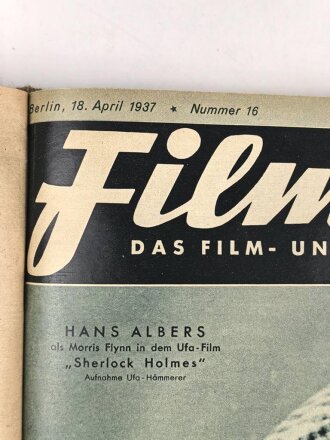"Filmwelt - Das Film- und Foto-Magazin" ab Januar 1936 bis Oktober 1937, gebunden als Buch, über DIN A4