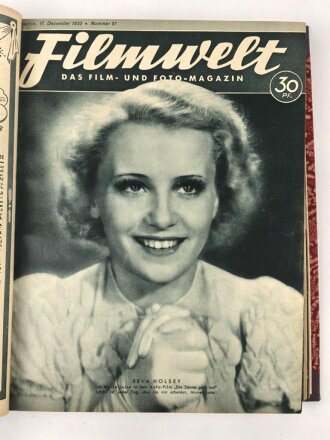 "Filmwelt - Das Film- und Foto-Magazin" ab Mai 1933  bis Dezember 1934, gebunden als  Buch, über DIN A4