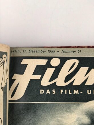 "Filmwelt - Das Film- und Foto-Magazin" ab Mai 1933  bis Dezember 1934, gebunden als  Buch, über DIN A4