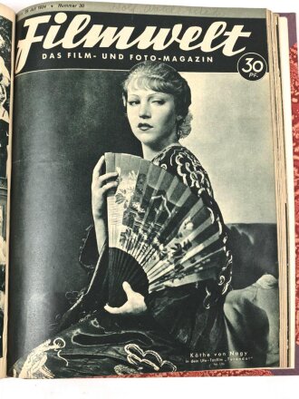 "Filmwelt - Das Film- und Foto-Magazin" ab Mai 1933  bis Dezember 1934, gebunden als  Buch, über DIN A4