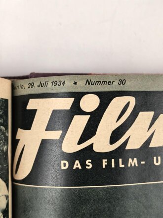 "Filmwelt - Das Film- und Foto-Magazin" ab Mai 1933  bis Dezember 1934, gebunden als  Buch, über DIN A4