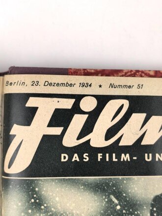 "Filmwelt - Das Film- und Foto-Magazin" ab Mai 1933  bis Dezember 1934, gebunden als  Buch, über DIN A4
