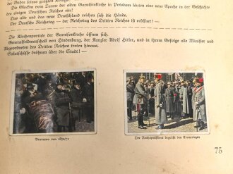 "Kampf ums dritte Reich" Sammelbilderalbum komplett, Bild 165 fehlt, stark gebraucht, Seiten kleben aneinander.