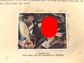 "Kampf ums dritte Reich" Sammelbilderalbum komplett, Bild 165 fehlt, stark gebraucht, Seiten kleben aneinander.