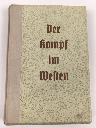 Raumbildalbum "Der Kampf im Westen" komplett mit allen Bildern und der Brille, übergeben für hervorragende Leistungen beim Vergleichsschießen 1942  der deutschen Reichspost