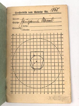 Schießbuch eines Pionier, Schießjahr 1924/25