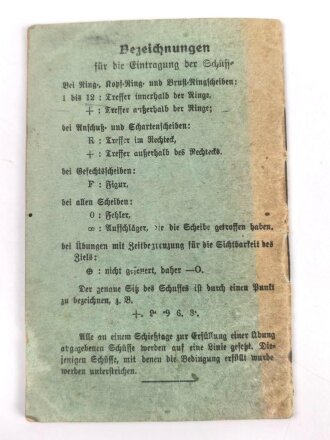 Schießbuch eines Pionier, Schießjahr 1924/25