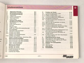 "SIG Sauer P 226 - Bedienungsanleitung" ca. DIN A5