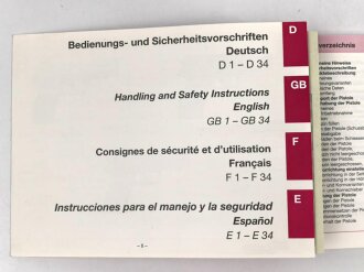 "SIG Sauer P 226 - Bedienungsanleitung" ca. DIN A5