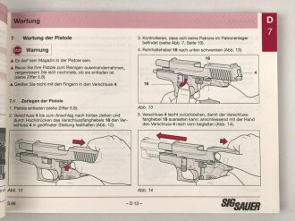 "SIG Sauer P 226 - Bedienungsanleitung" ca. DIN A5
