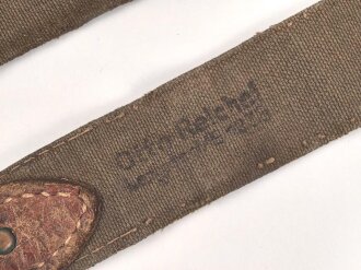 Reichsarbeitsdienst, Trageriemen für einen Brotbeutel. Stark getragenes Stück, Naht offen