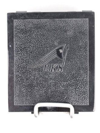Marschlompass aus schwarzer Pressmasse, Hersteller GKS.