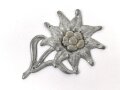 Edelweiss für die Bergmütze von Angehörigen der Gebirgstruppe der Wehrmacht.