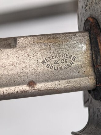 Preussen, Kavalleriedegen KD89, gereinigtes Kammerstück von Weyersberg, Solingen. Die Griffschrauben fehlen