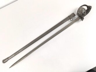 Preussen, Kavalleriedegen KD89, gereinigtes Kammerstück von Weyersberg, Solingen. Die Griffschrauben fehlen