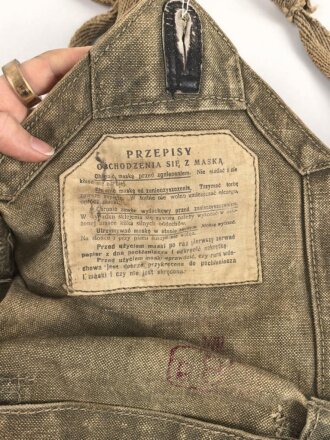 Polen 2.Weltkrieg, Tasche für die Gasmaske WZ32. Ungereinigt, guter Gesamtzustand
