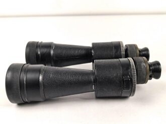 Dienstglas 10 x 50 der Wehrmacht. Unter deutscher Besatzung gefertigt von Huet Paris. Klare Durchsicht, Strichplatte rechts deutlich. Selten