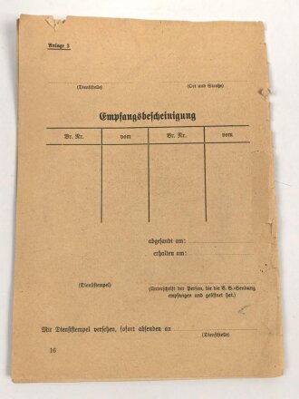 "Abwehr-Merkblatt für mobile Truppen" 16 Seiten, DIN A5, stark gebraucht und Deckblatt lose beiliegend