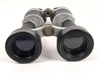 Frankreich , Dienstglas 7 x 50 "Modele 1933 Type 1". Hersteller Huet Paris. Klare Durchsicht, Strichplatte deutlich rechts oben . Guter Gesamtzustand